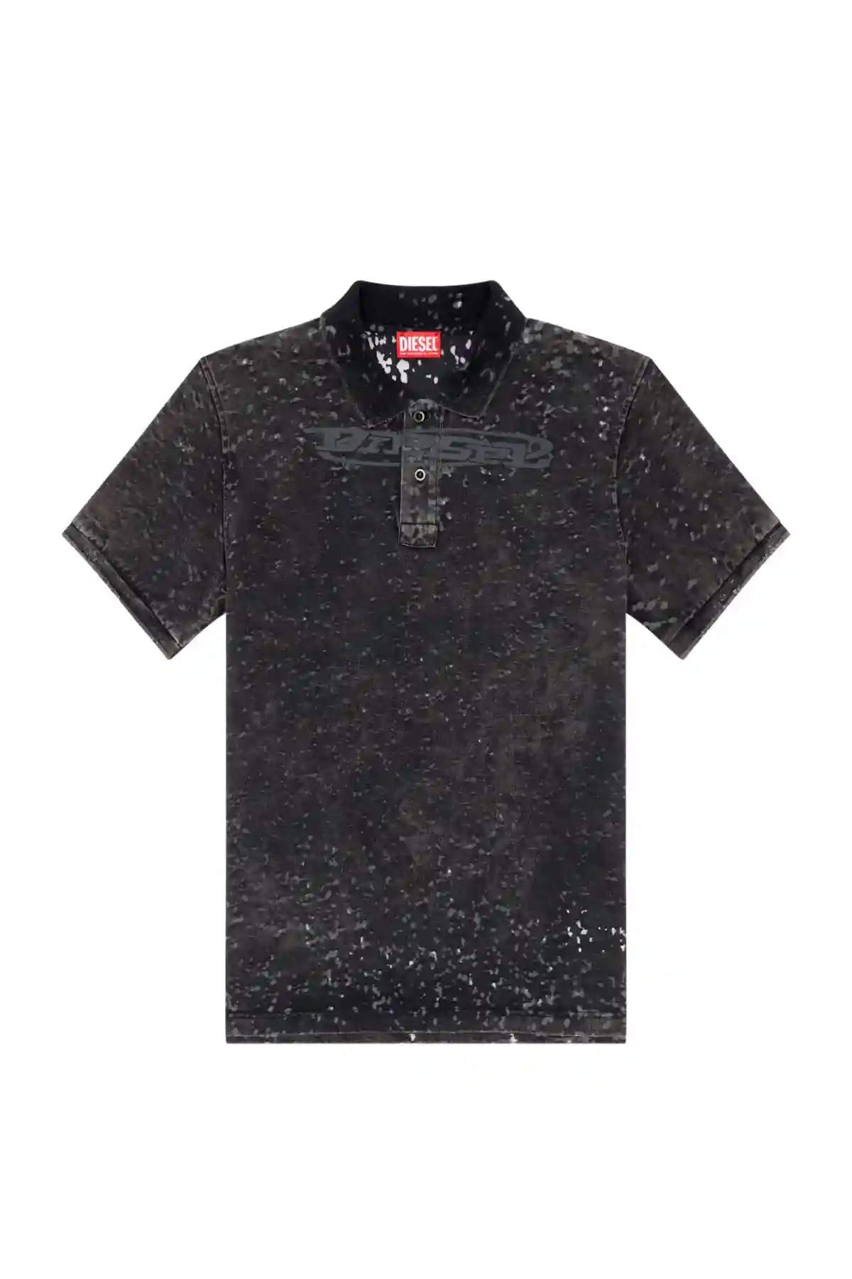 Blue Polo shirt in burn-out jersey