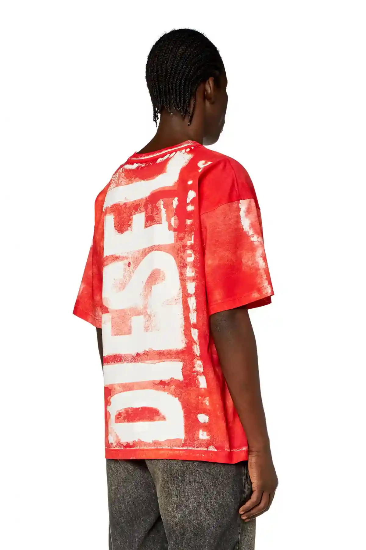 Red T-shirt with maxi bleeding logos
