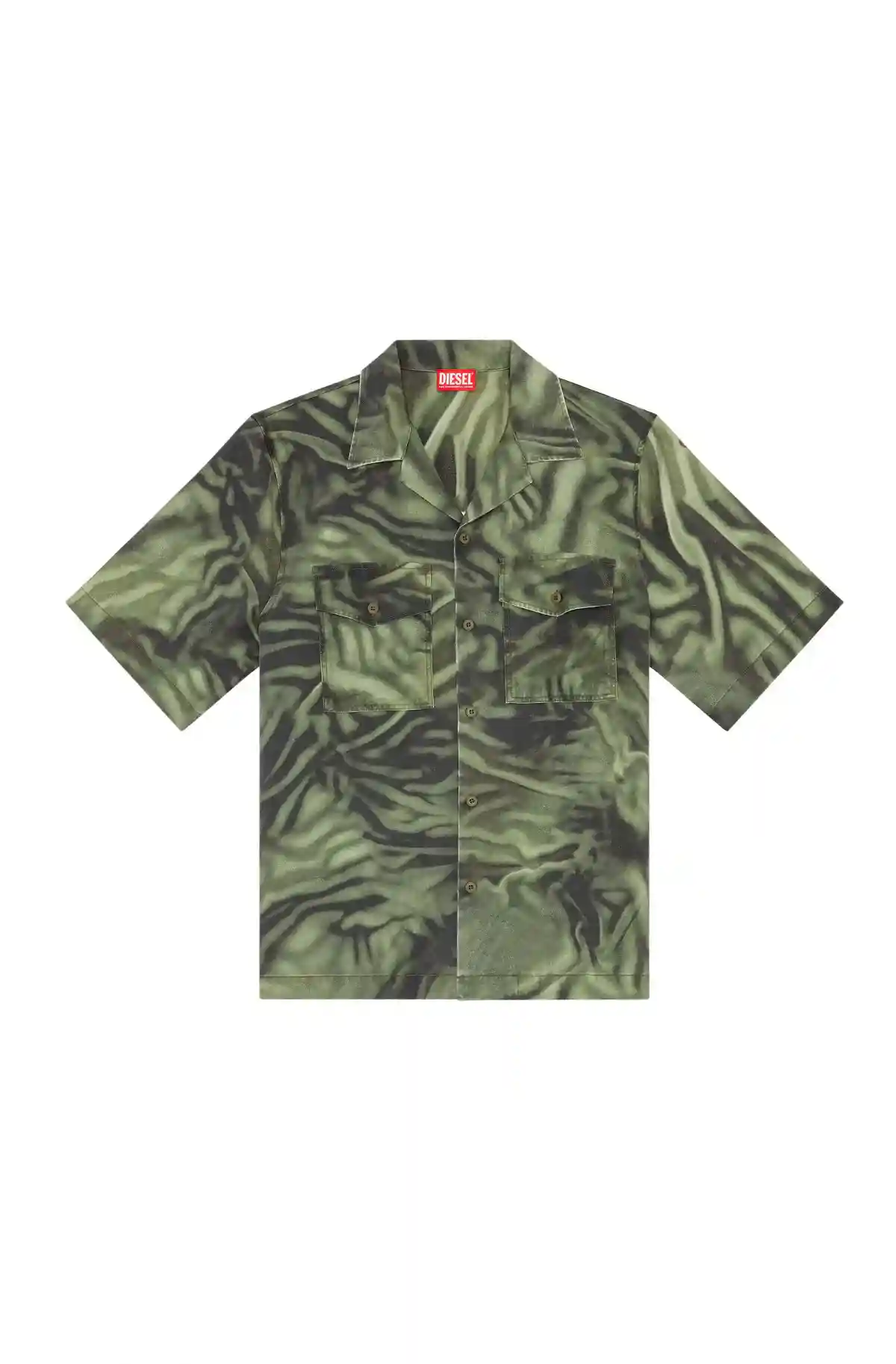 Multi Short-sleeve shirt with zebra-camo print