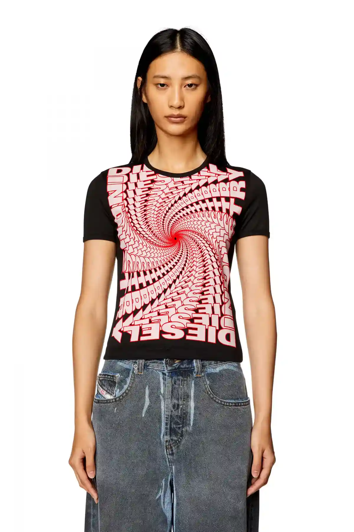 Black T-shirt with spiral Diesel Industry logo
