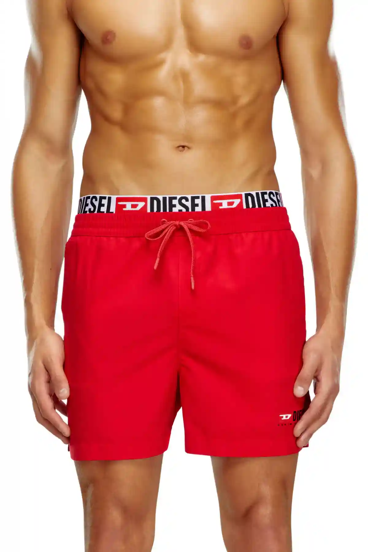 Red Double-waist board shorts