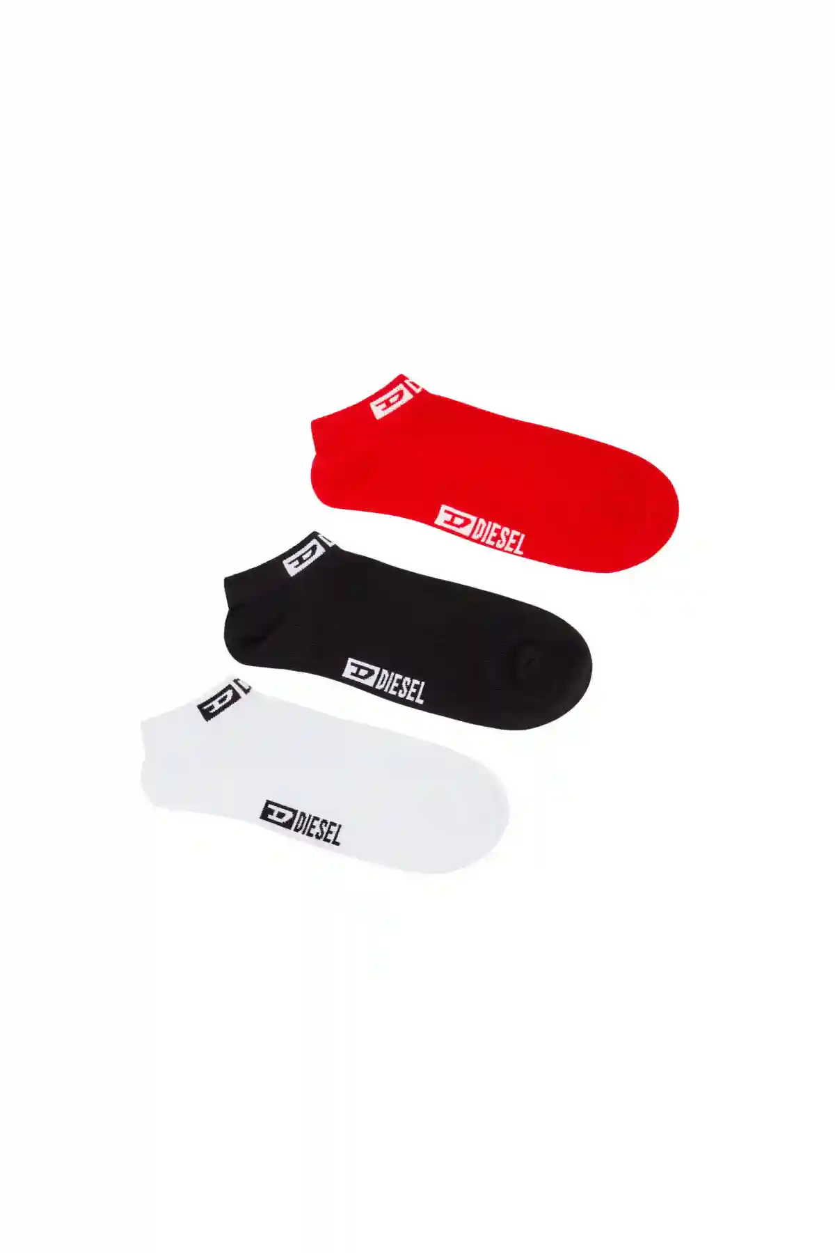 Multicolor 3-pack low-cut socks with logo cuff