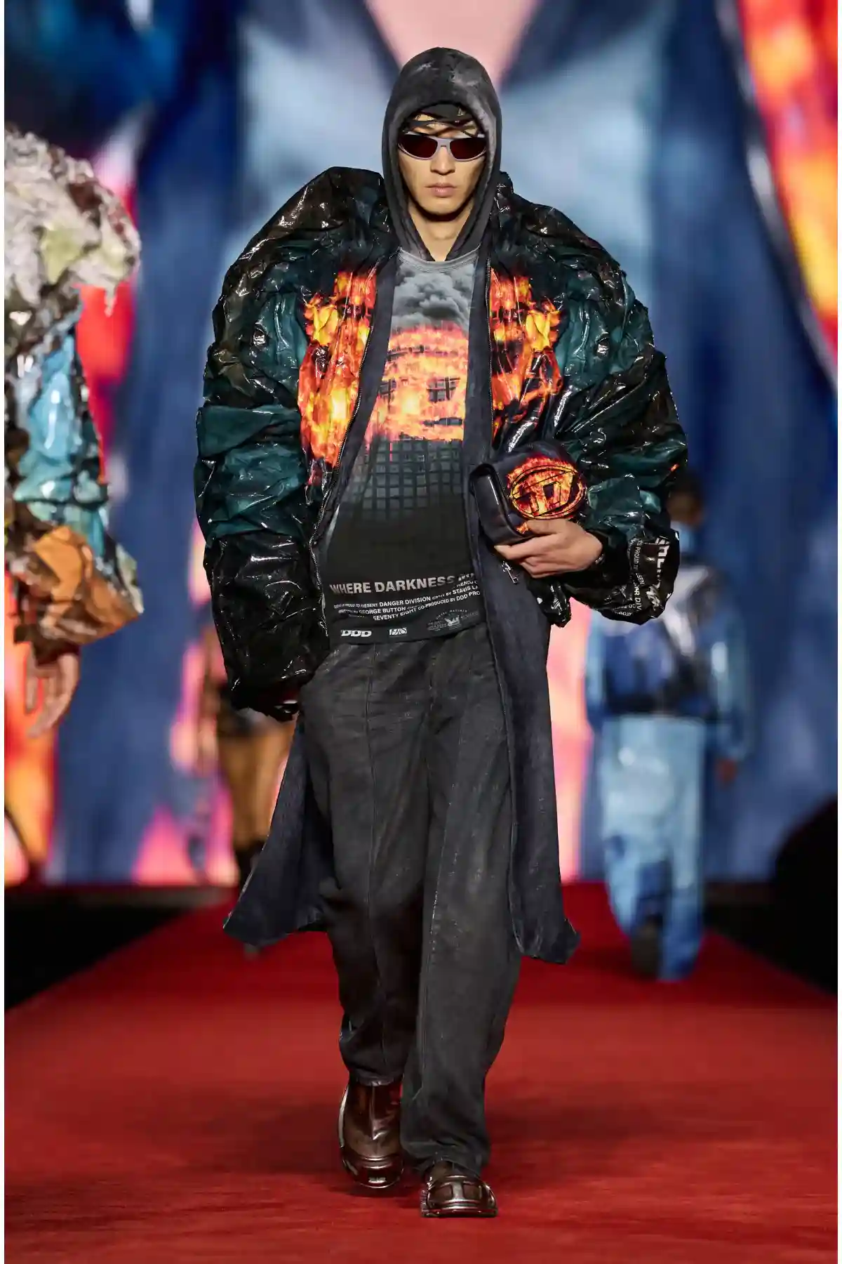 Dark Blue Tank top with burning Oval D poster