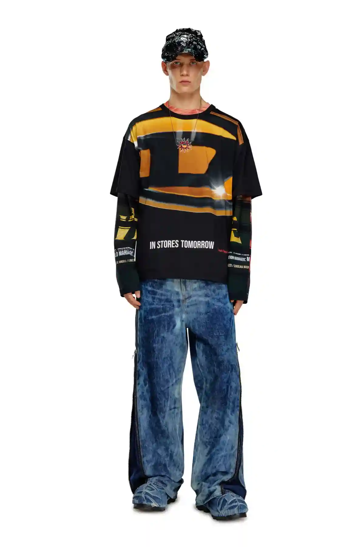 Black T-shirt with Oval D poster print