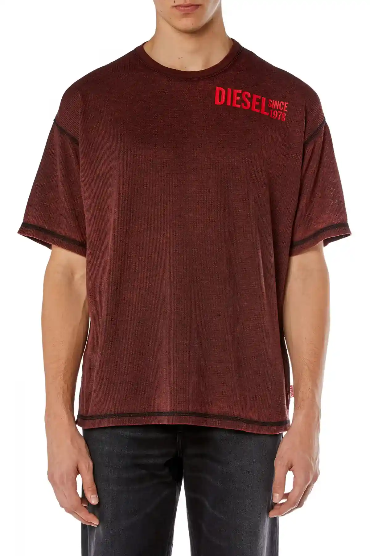 Multi Waffle T-shirt with burnout wash