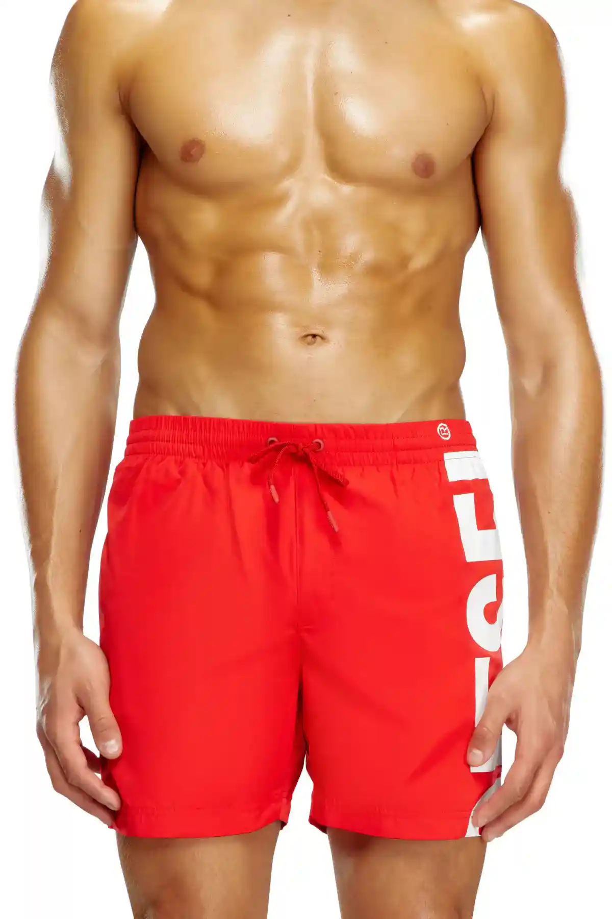 Red Board shorts with side logo print