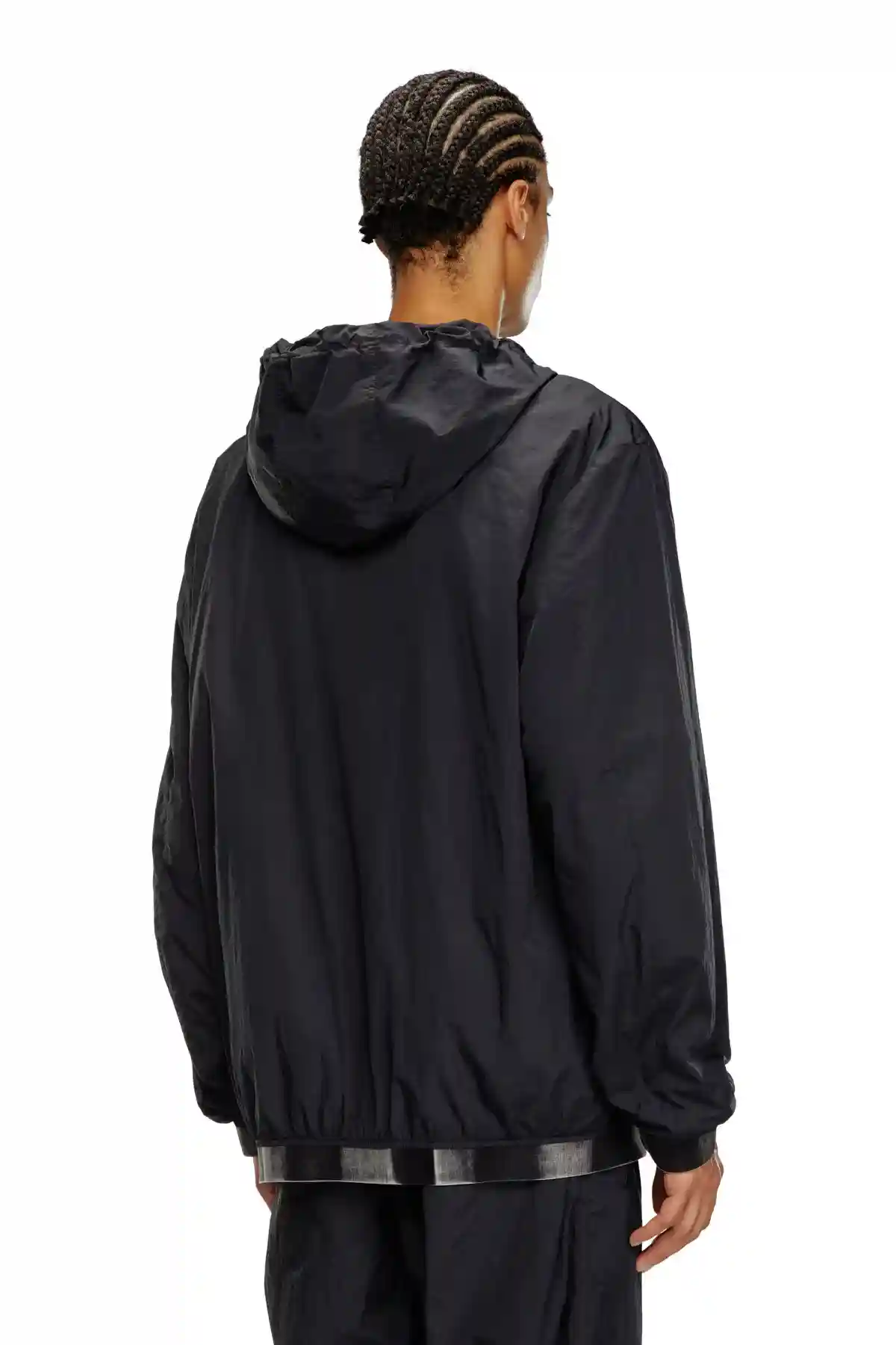 Black Windbreaker in recycled shell Jacket