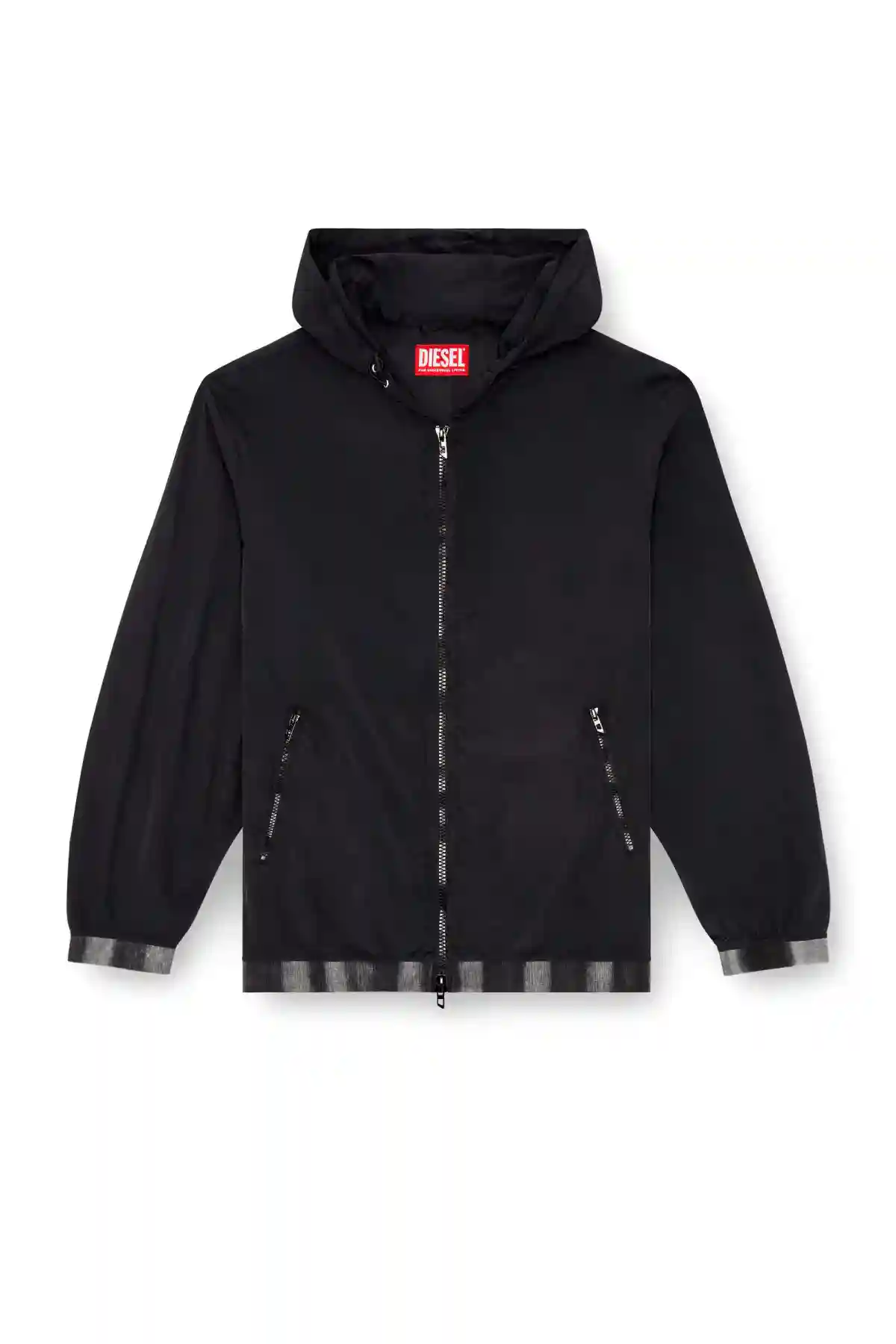 Black Windbreaker in recycled shell Jacket