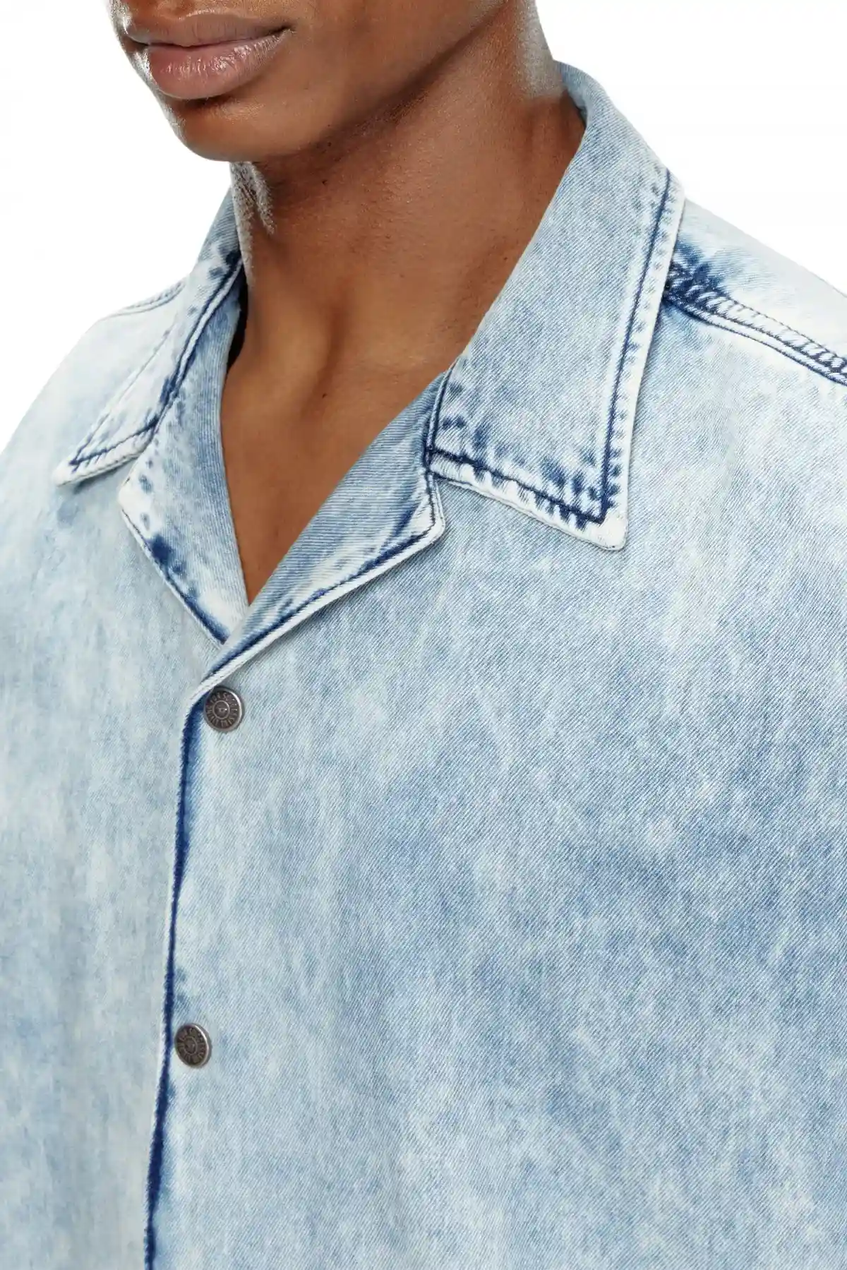 Blue Denim bowling shirt with Oval D