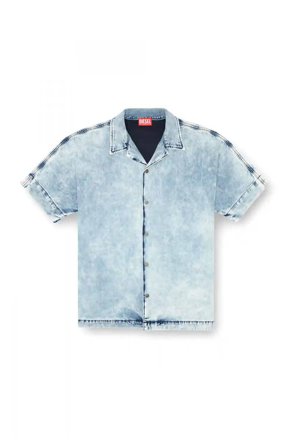 Blue Denim bowling shirt with Oval D