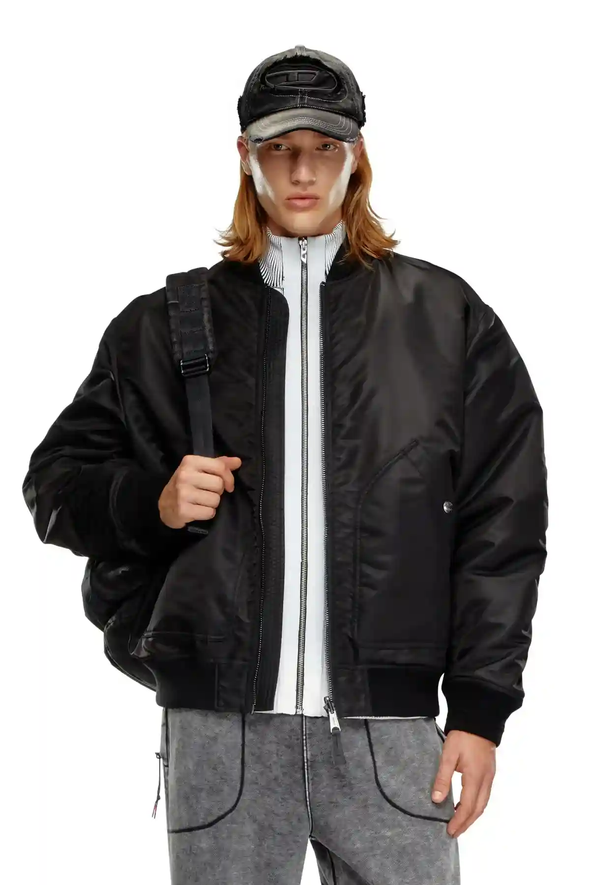 Black Bomber in padded nylon with Oval D