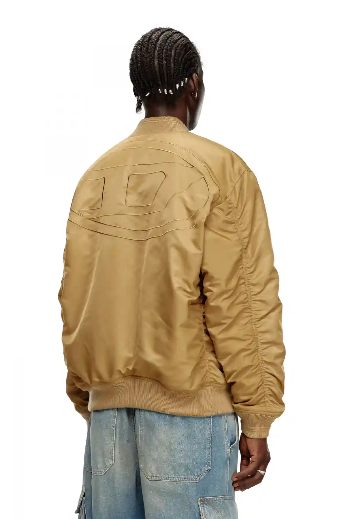 Brown Bomber in padded nylon with Oval D