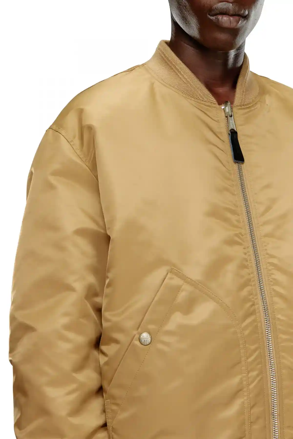 Brown Bomber in padded nylon with Oval D