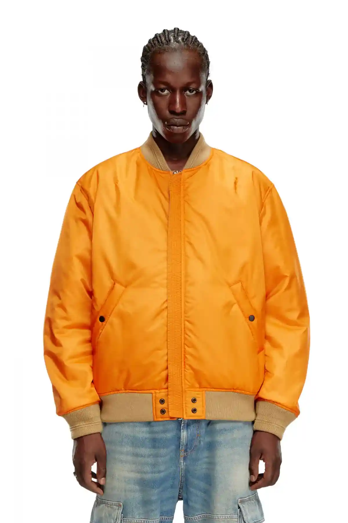 Brown Bomber in padded nylon with Oval D