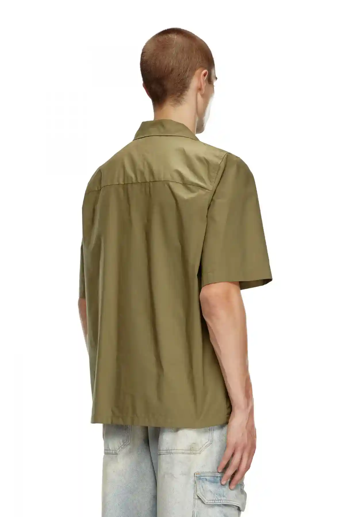 Green Bowling shirt with logo embroidery