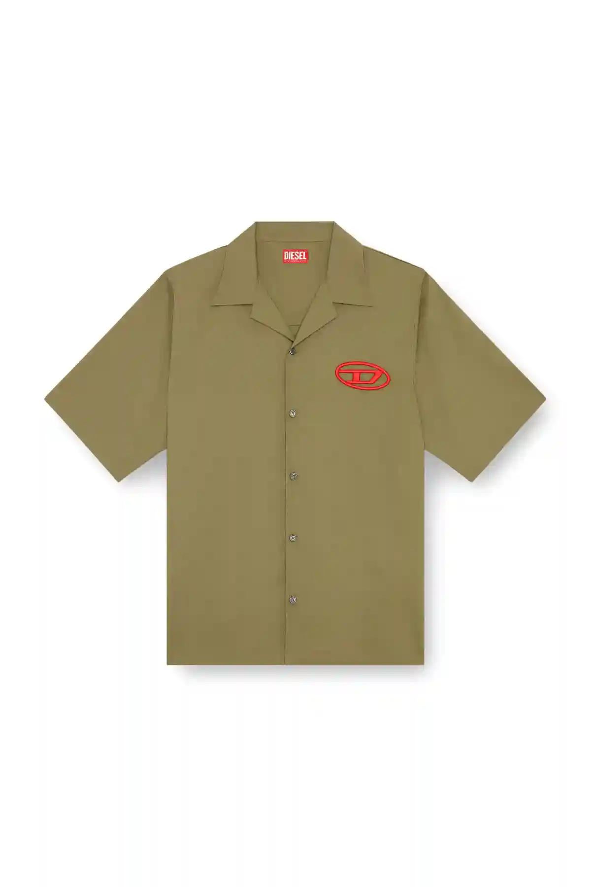 Green Bowling shirt with logo embroidery