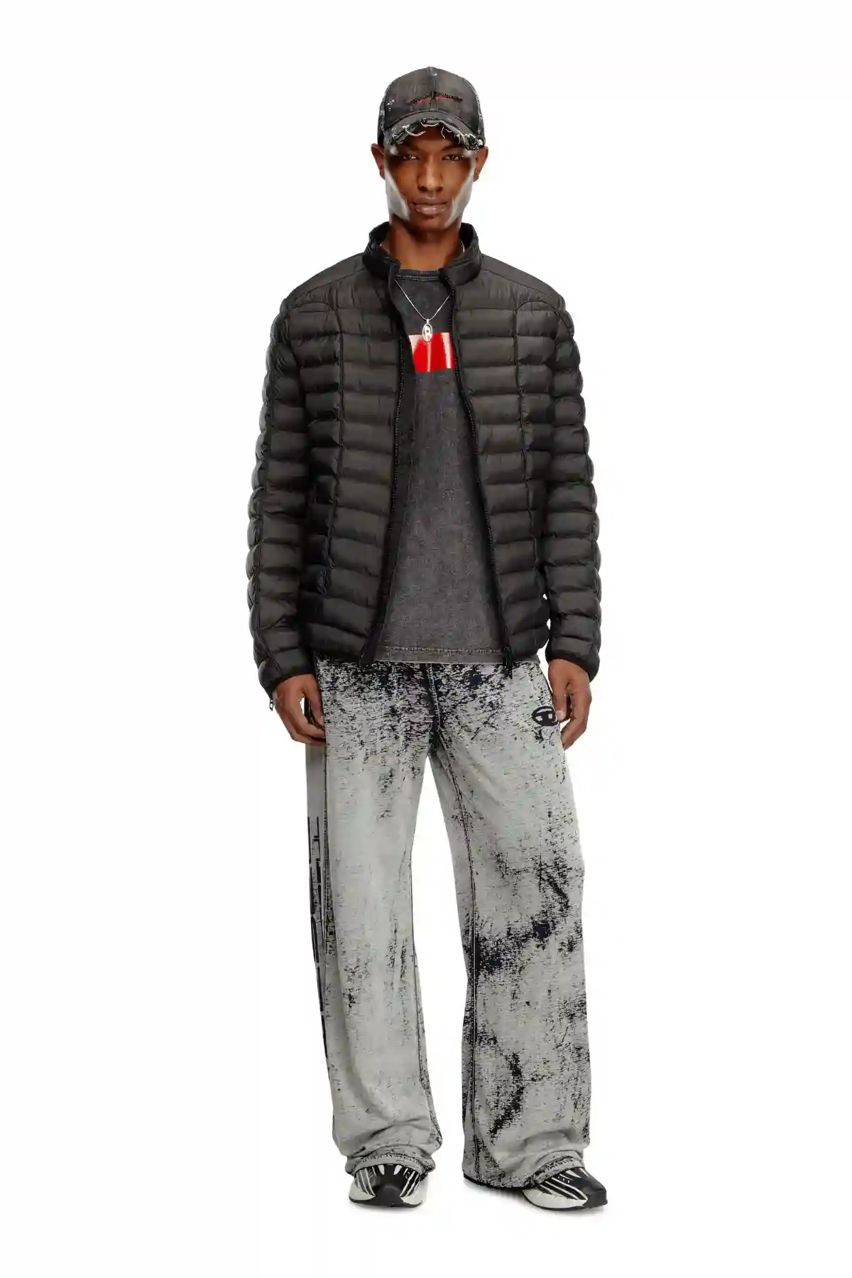 Black Puffer jacket in light nylon