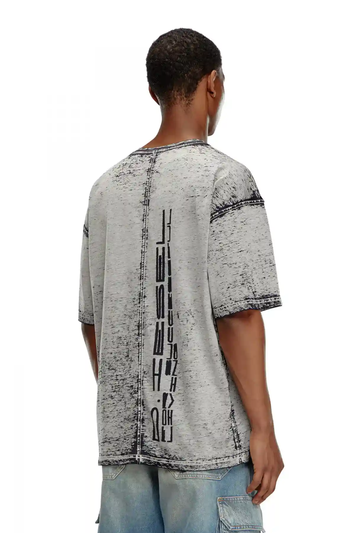 grey Burnout T-shirt with Oval D logo