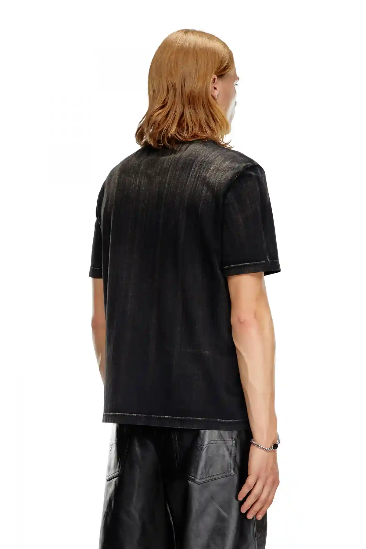 Black T-shirt with brushstroke fading
