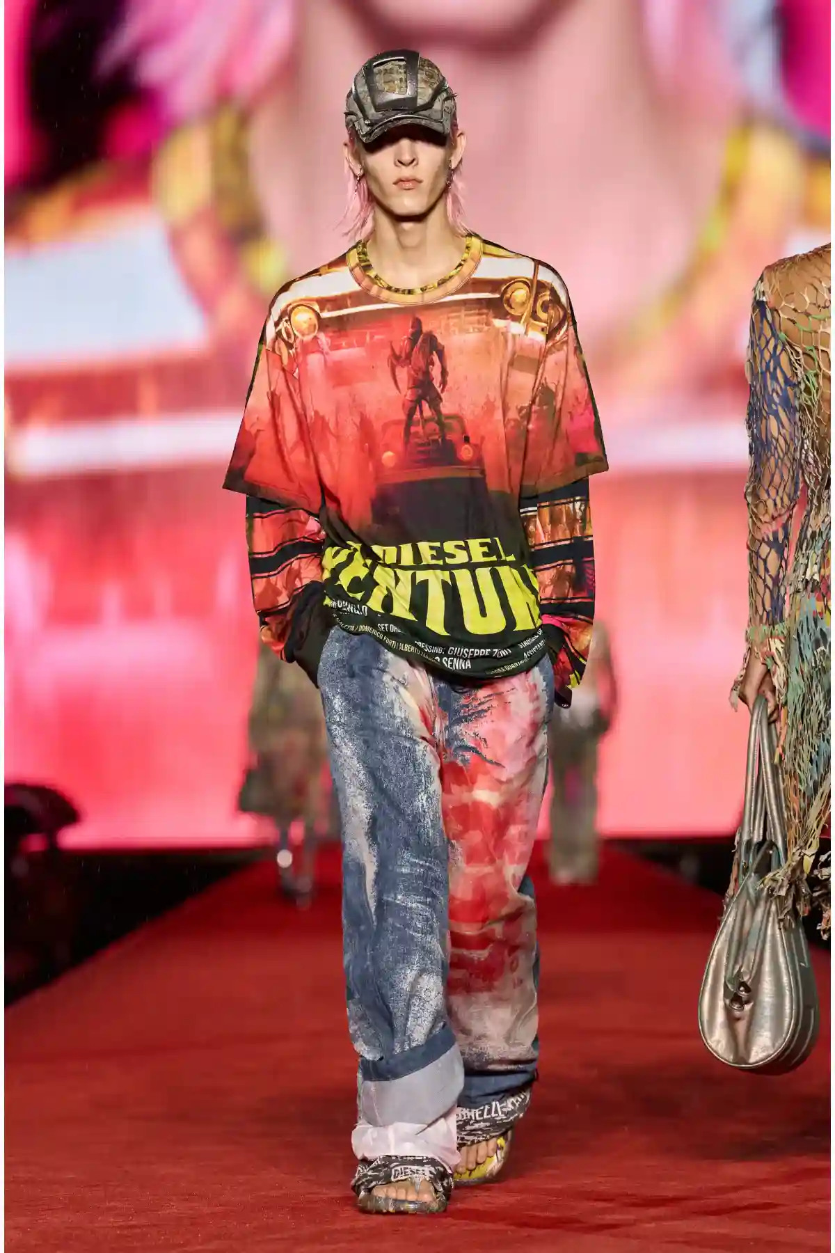 Black and Red T-shirt with Diesel film print