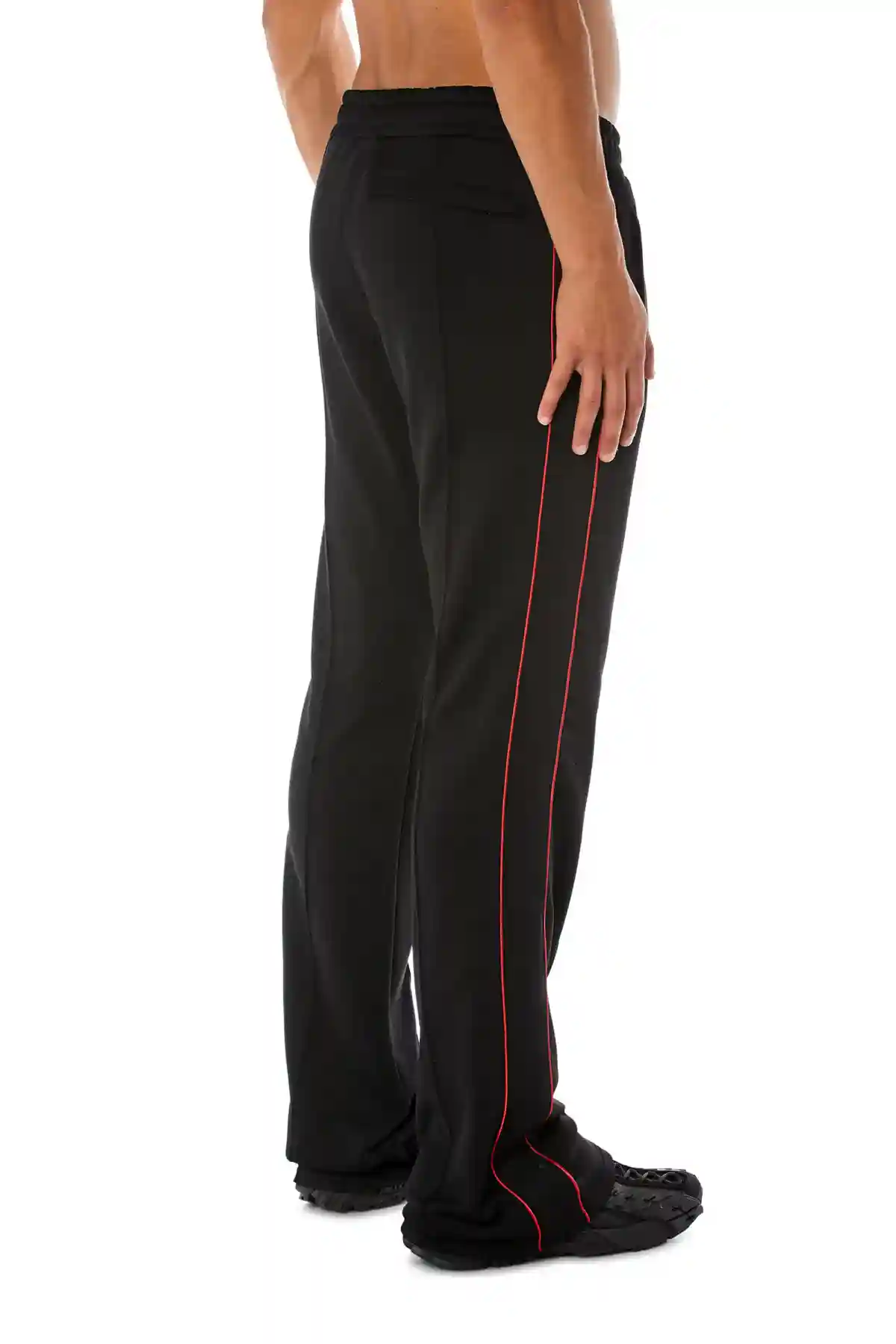 black Track pants in technical French terry