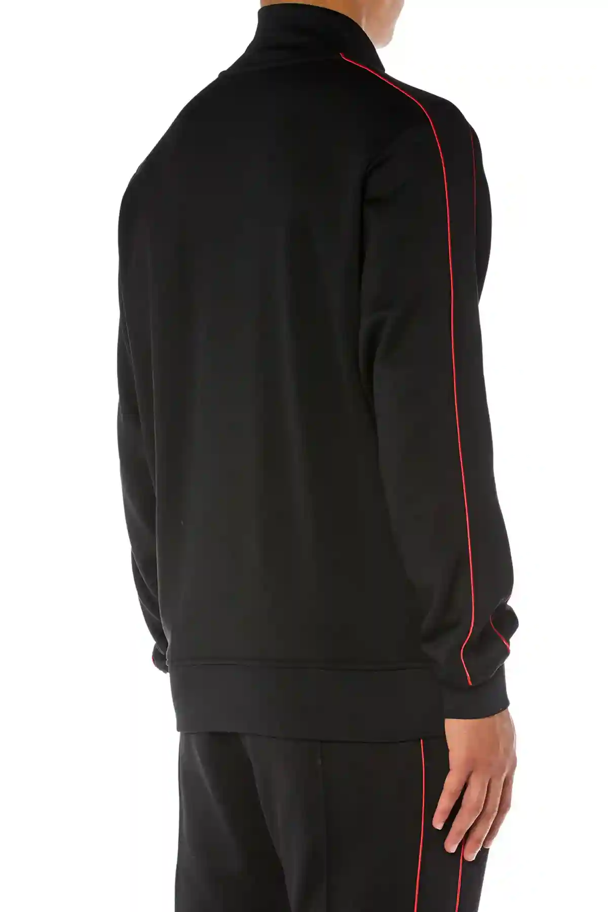 Black Zip-up sweatshirt with piping
