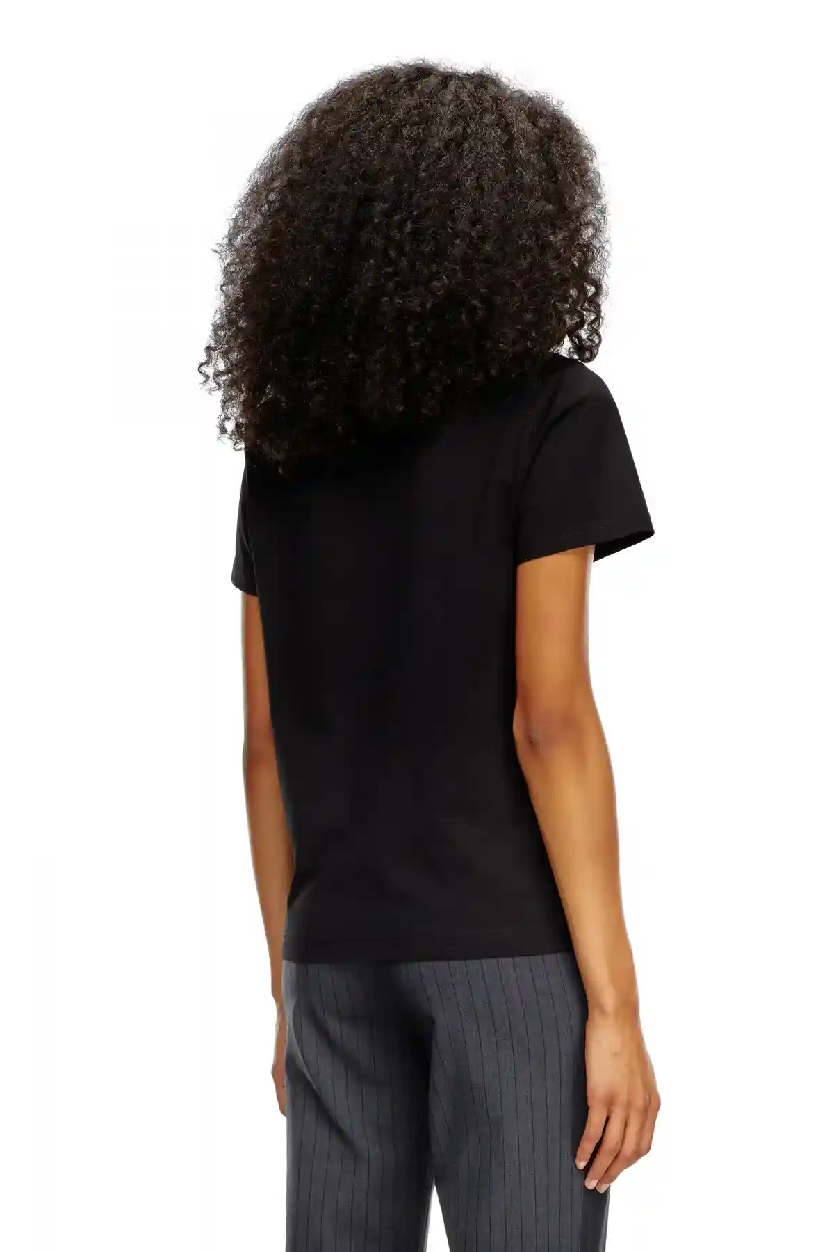 black T-shirt with glowing-effect logo