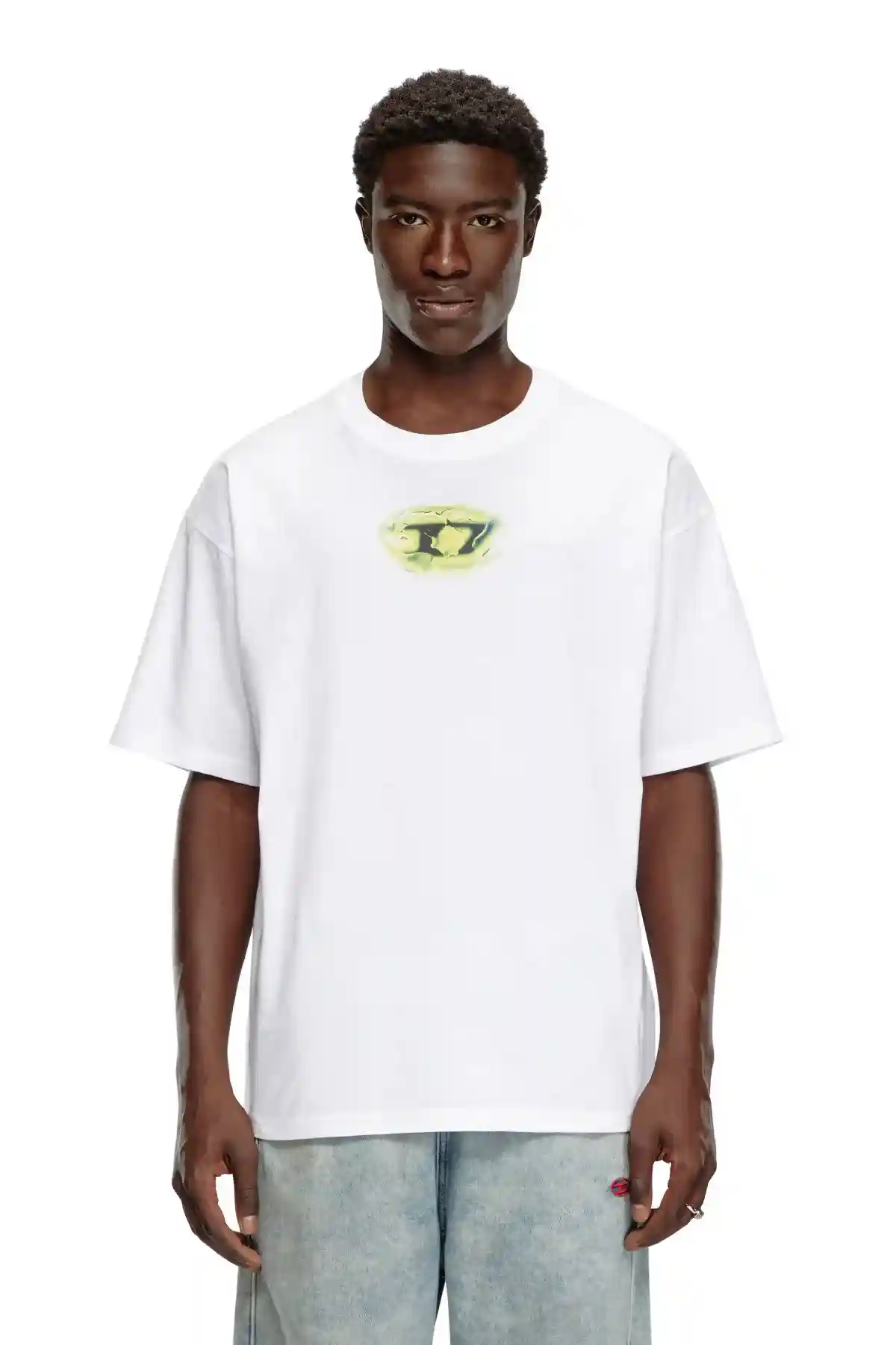 Multicolor T-shirt with glowing-effect logo