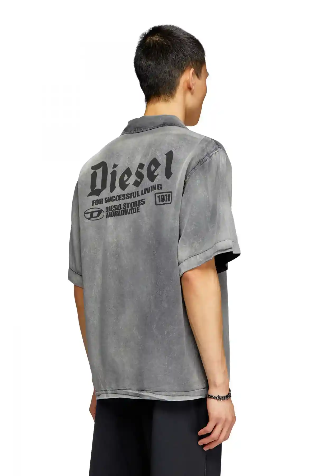 grey Bowling shirt with faded effect