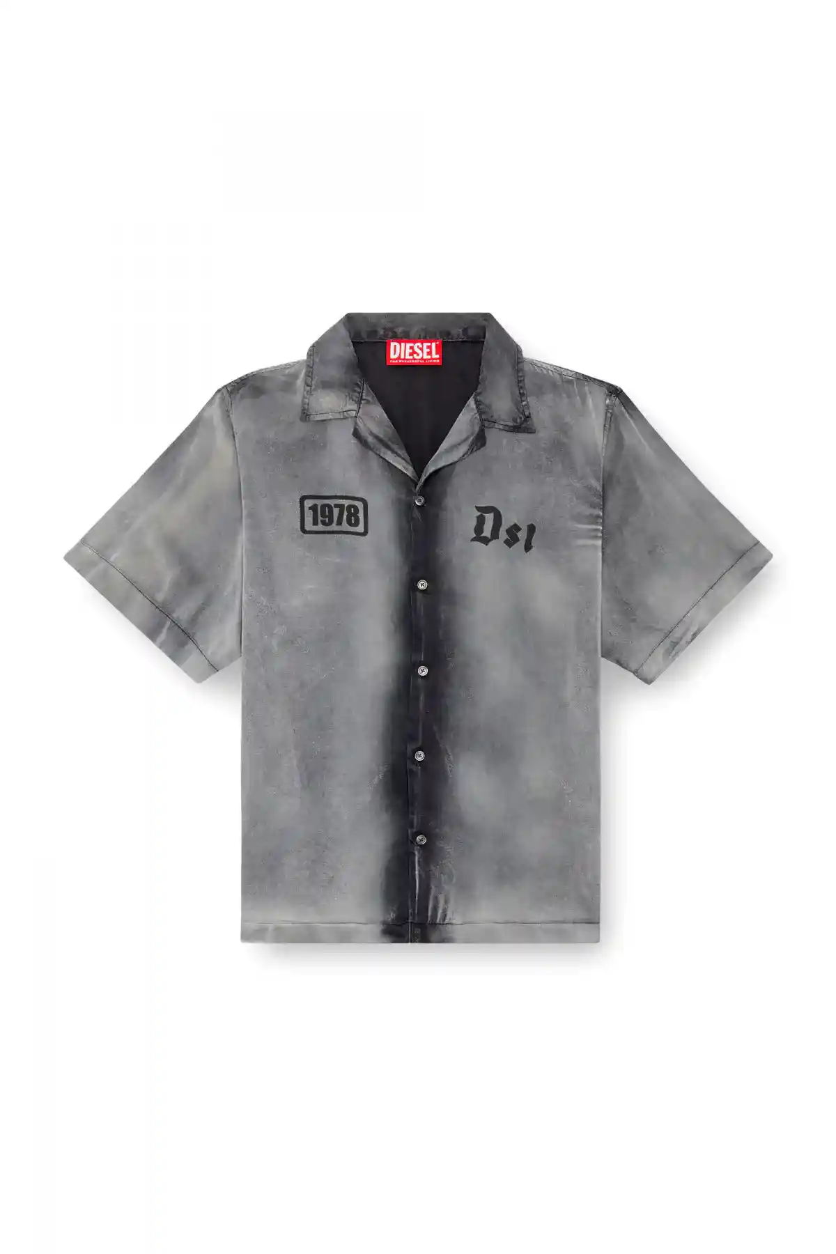 grey Bowling shirt with faded effect