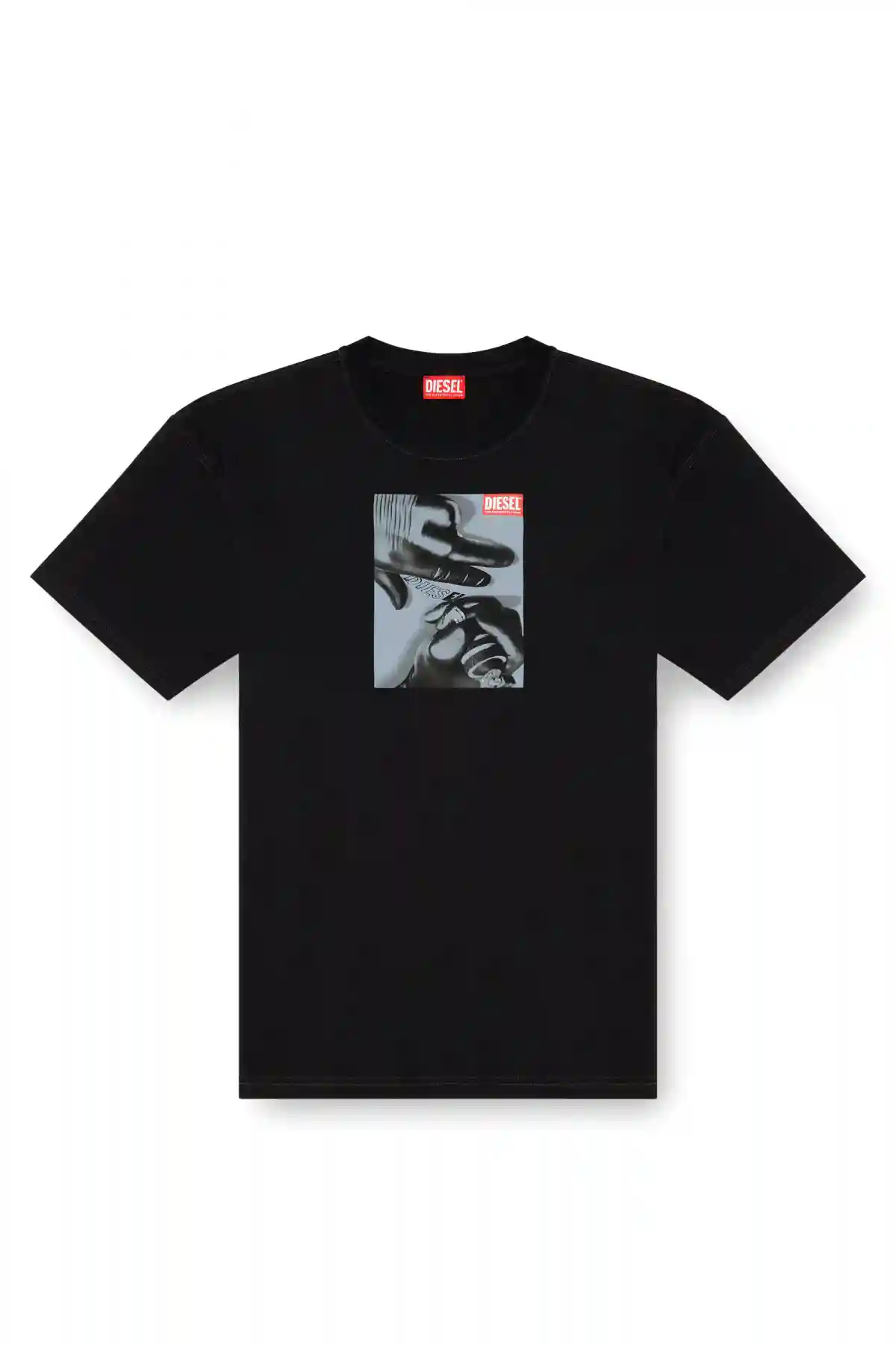 black T-shirt with tattoo glove print