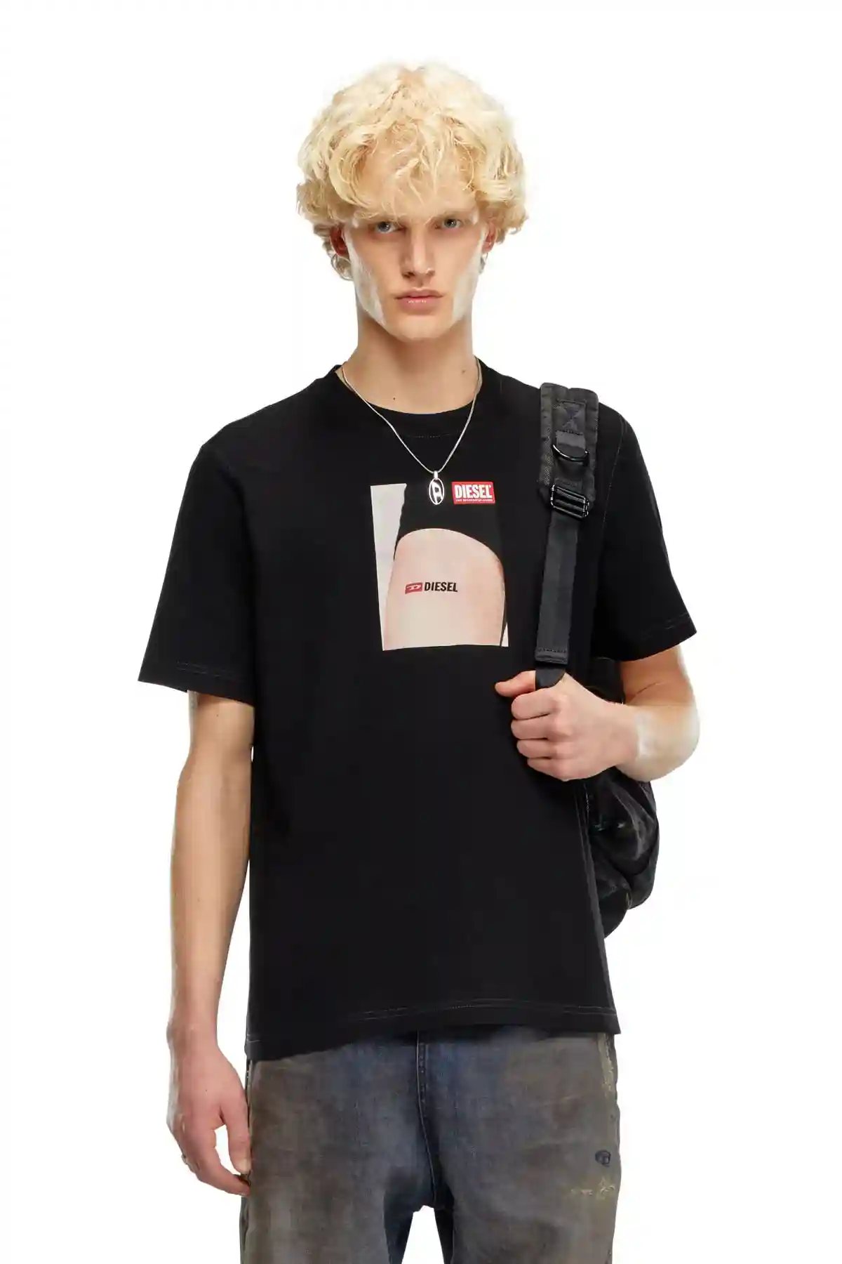 Black T-shirt with Diesel tattoo print