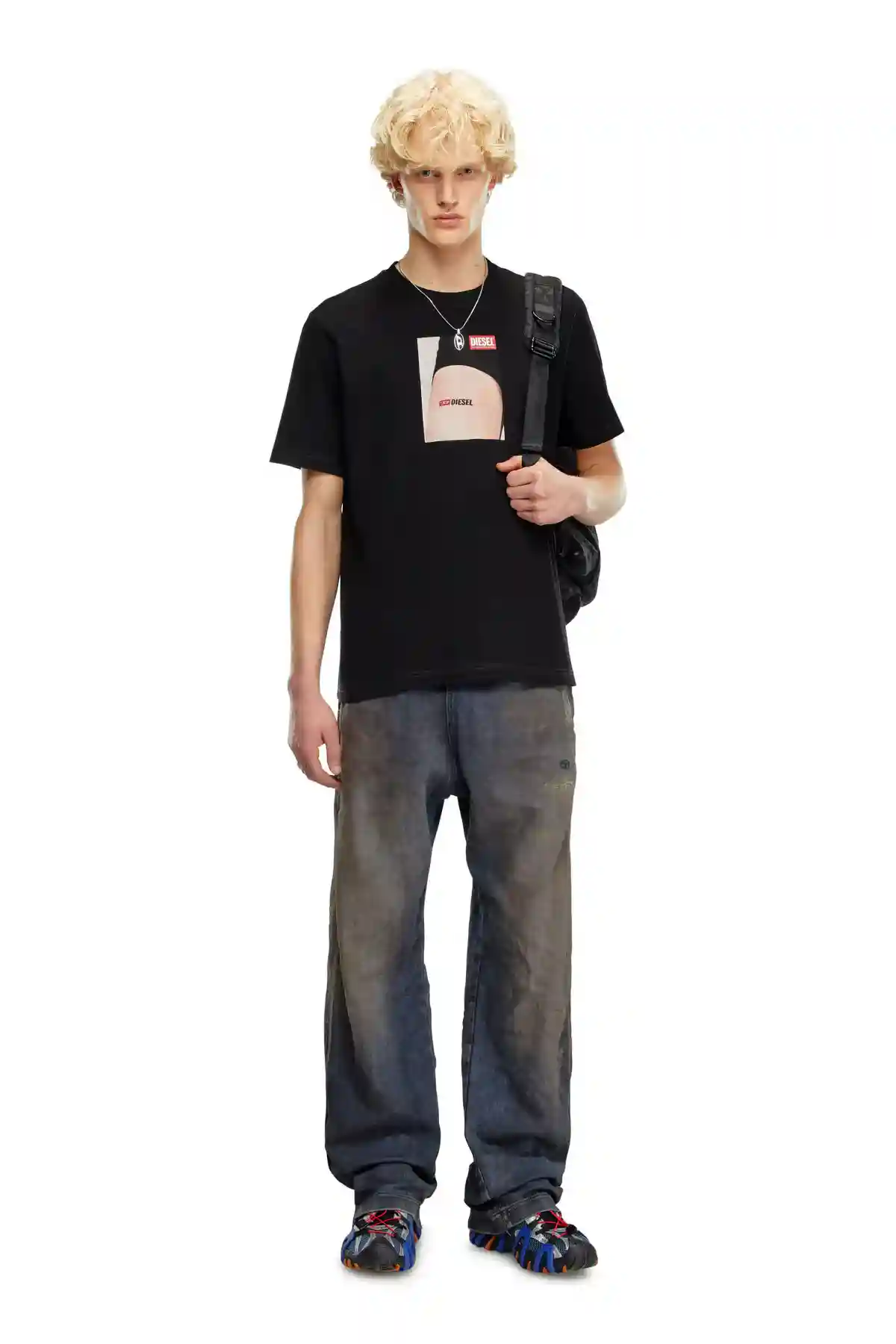 Black T-shirt with Diesel tattoo print