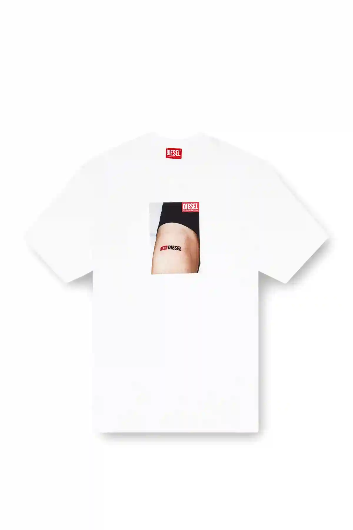 White T-shirt with Diesel tattoo print