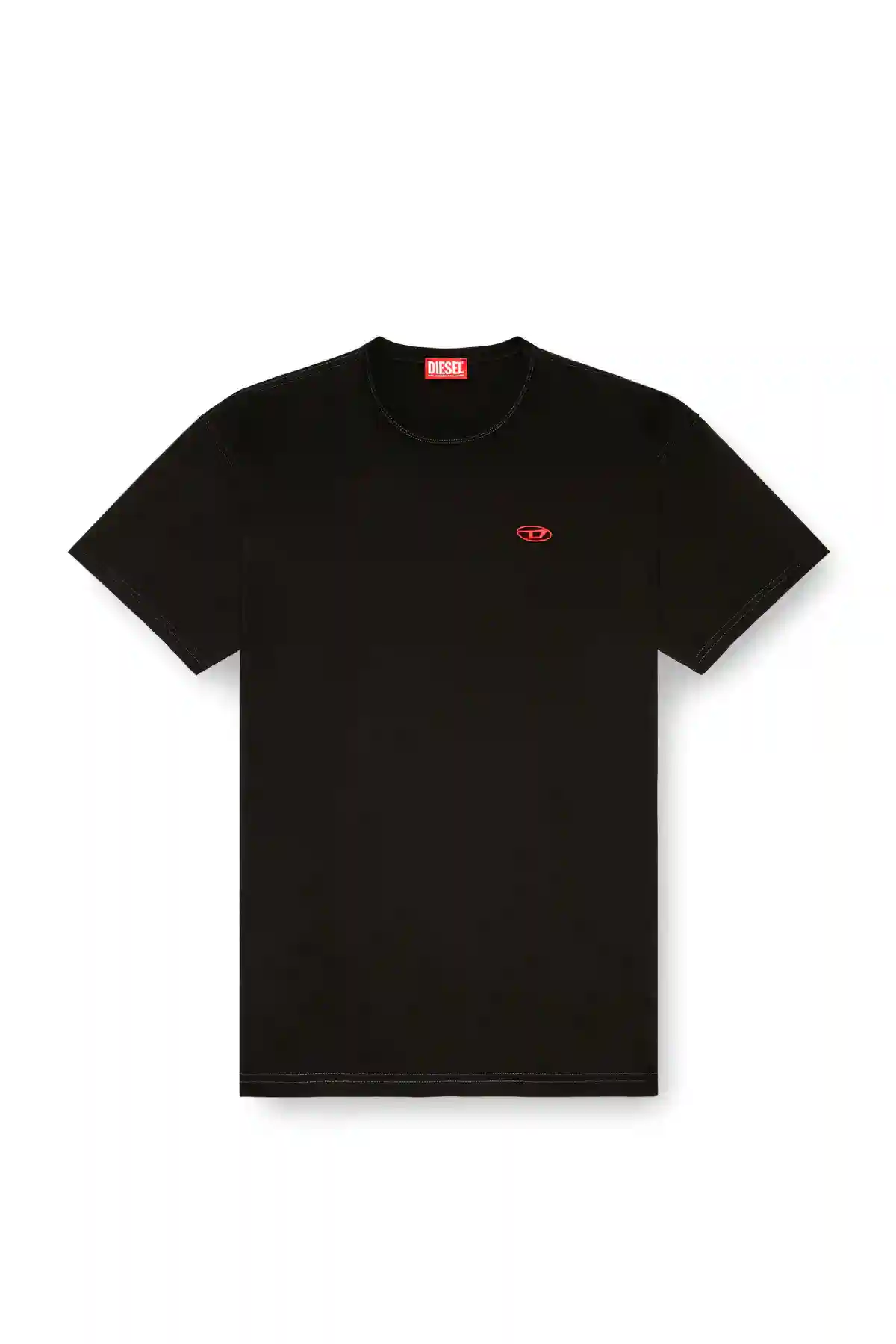 black T-shirt with Oval D print and embroidery