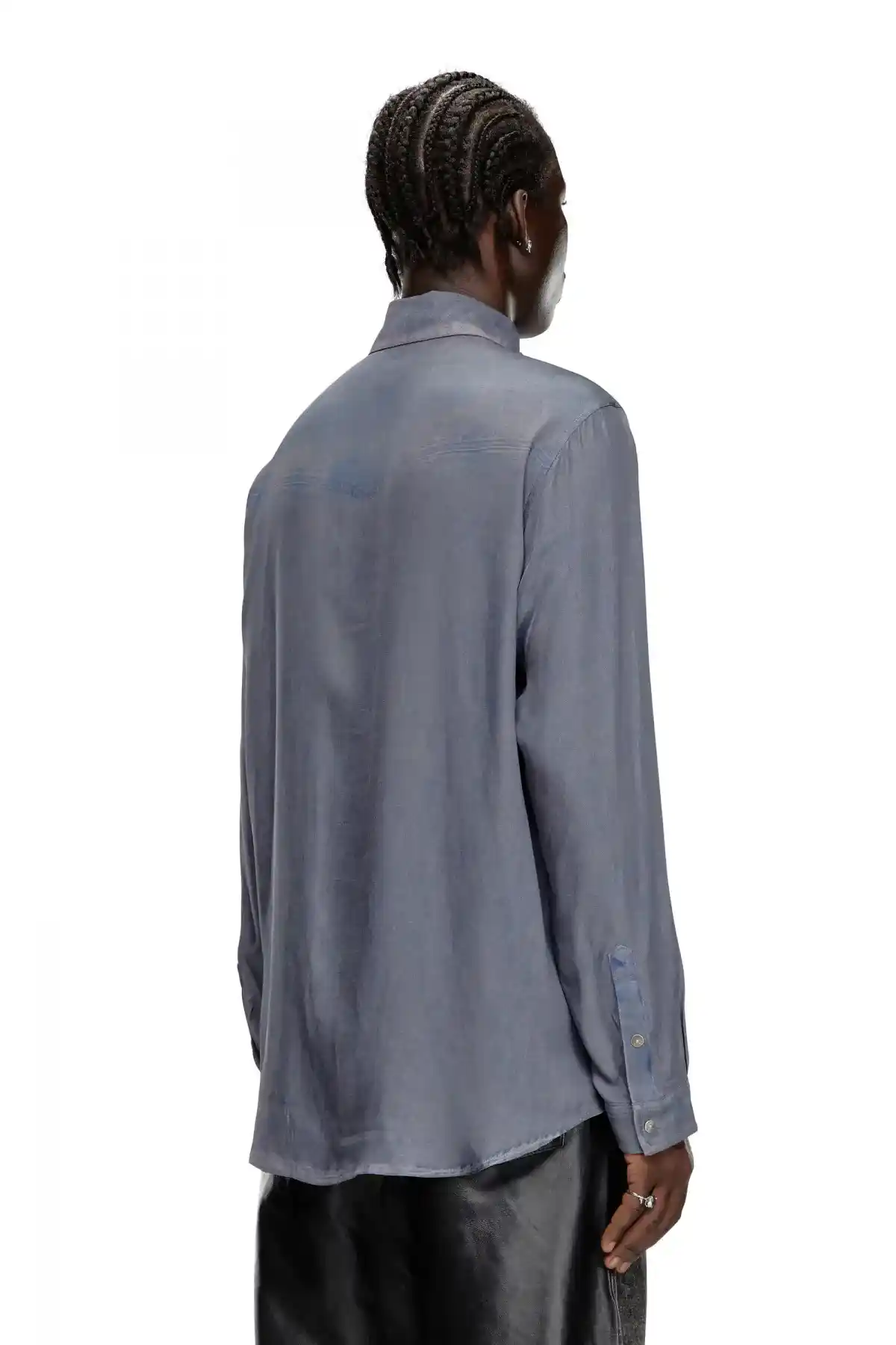 Blue Viscose shirt with Western print