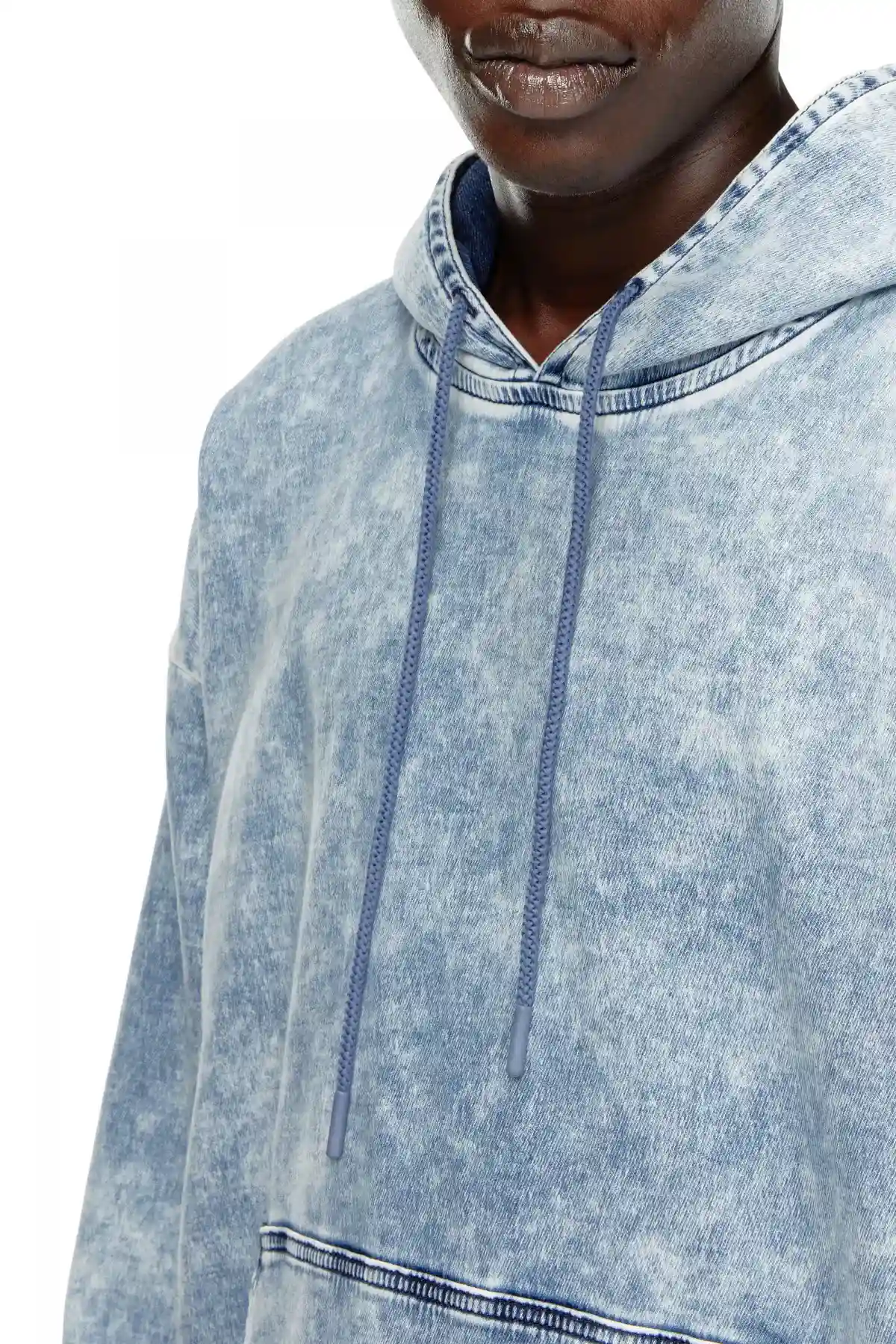 blue Sweatshirt in Track Denim with Oval D