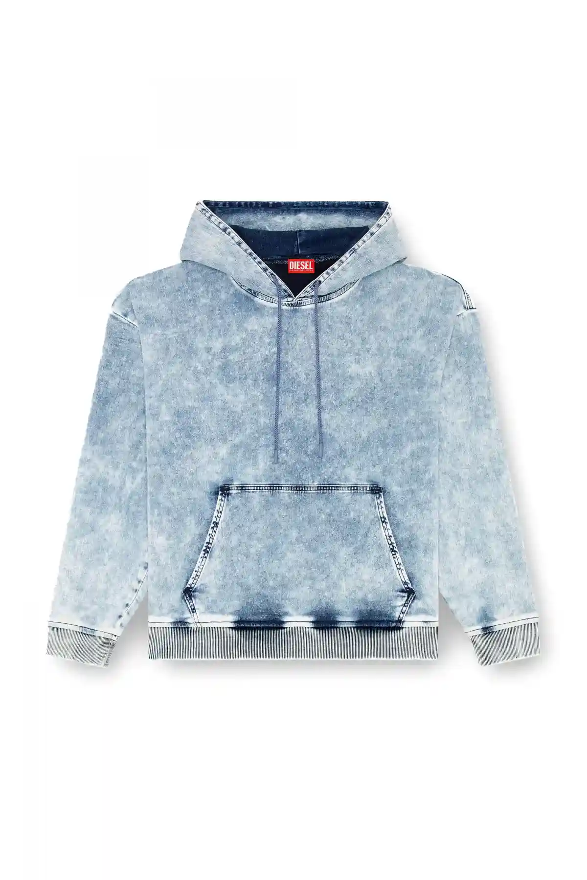 blue Sweatshirt in Track Denim with Oval D