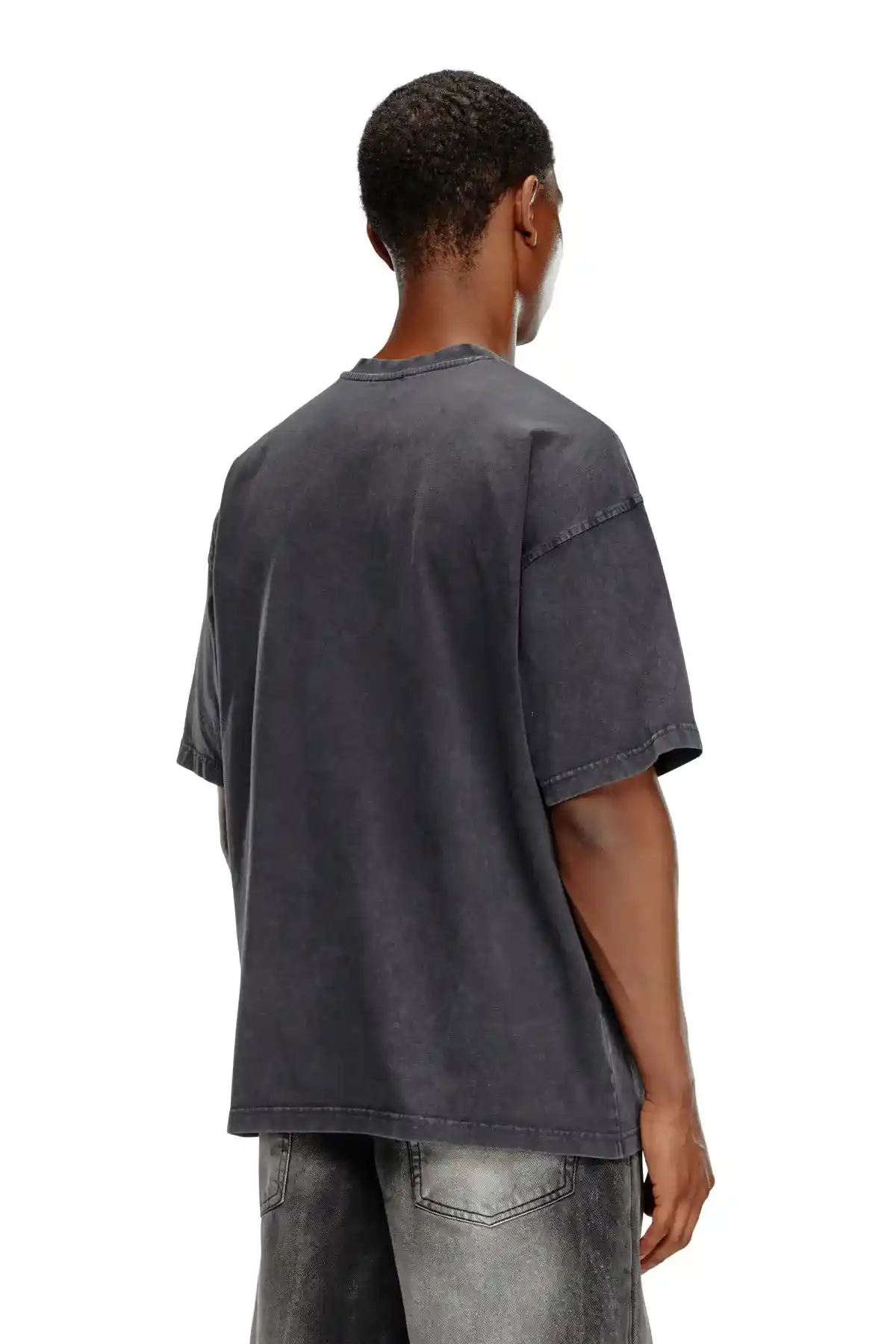 black Faded T-shirt with Oval D print