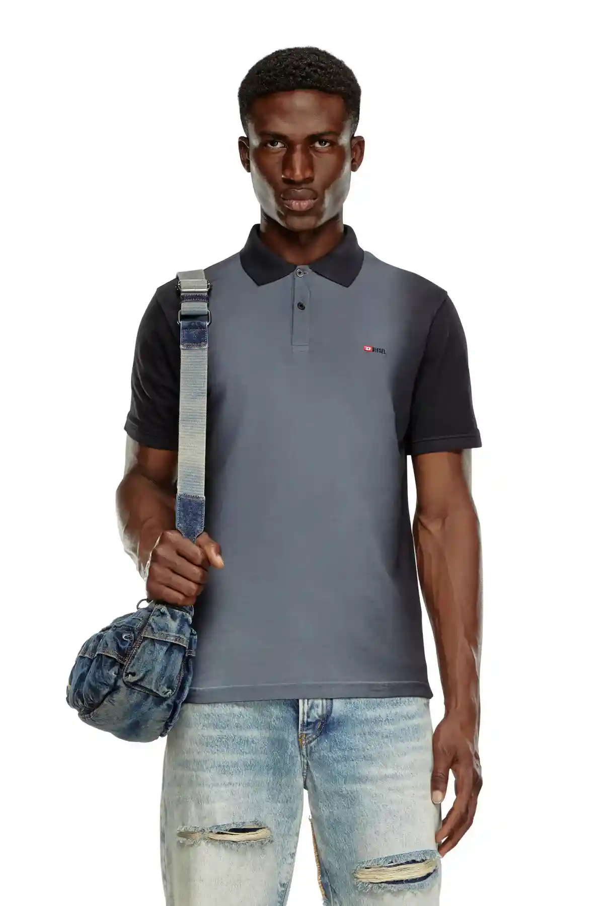 Black Polo shirt with spray treatment