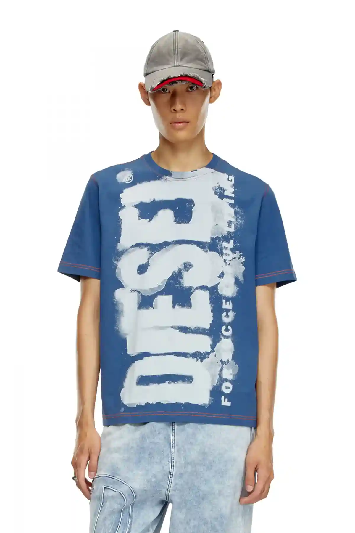 Multicolor T-shirt with splotched logo