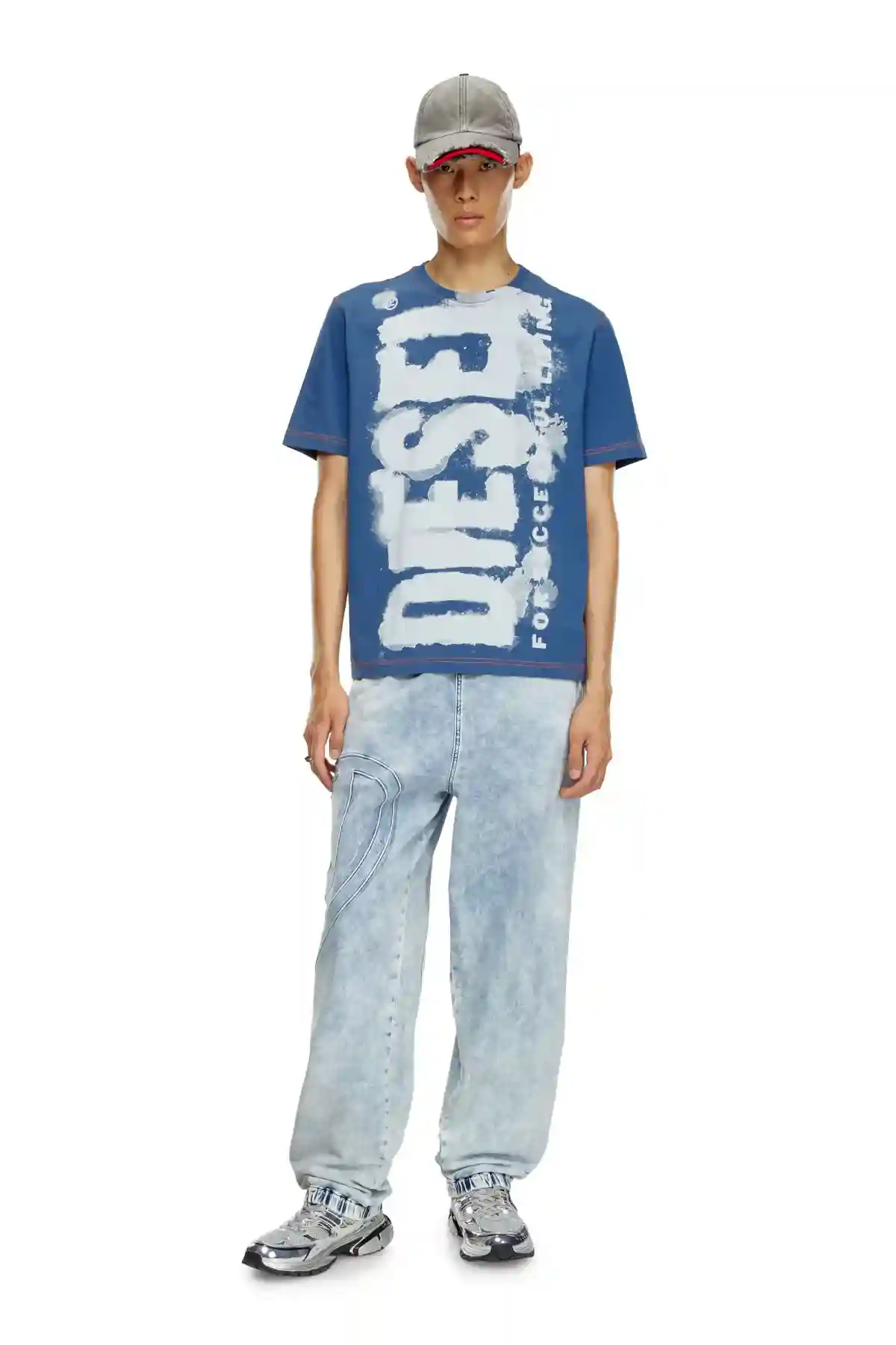 Multicolor T-shirt with splotched logo
