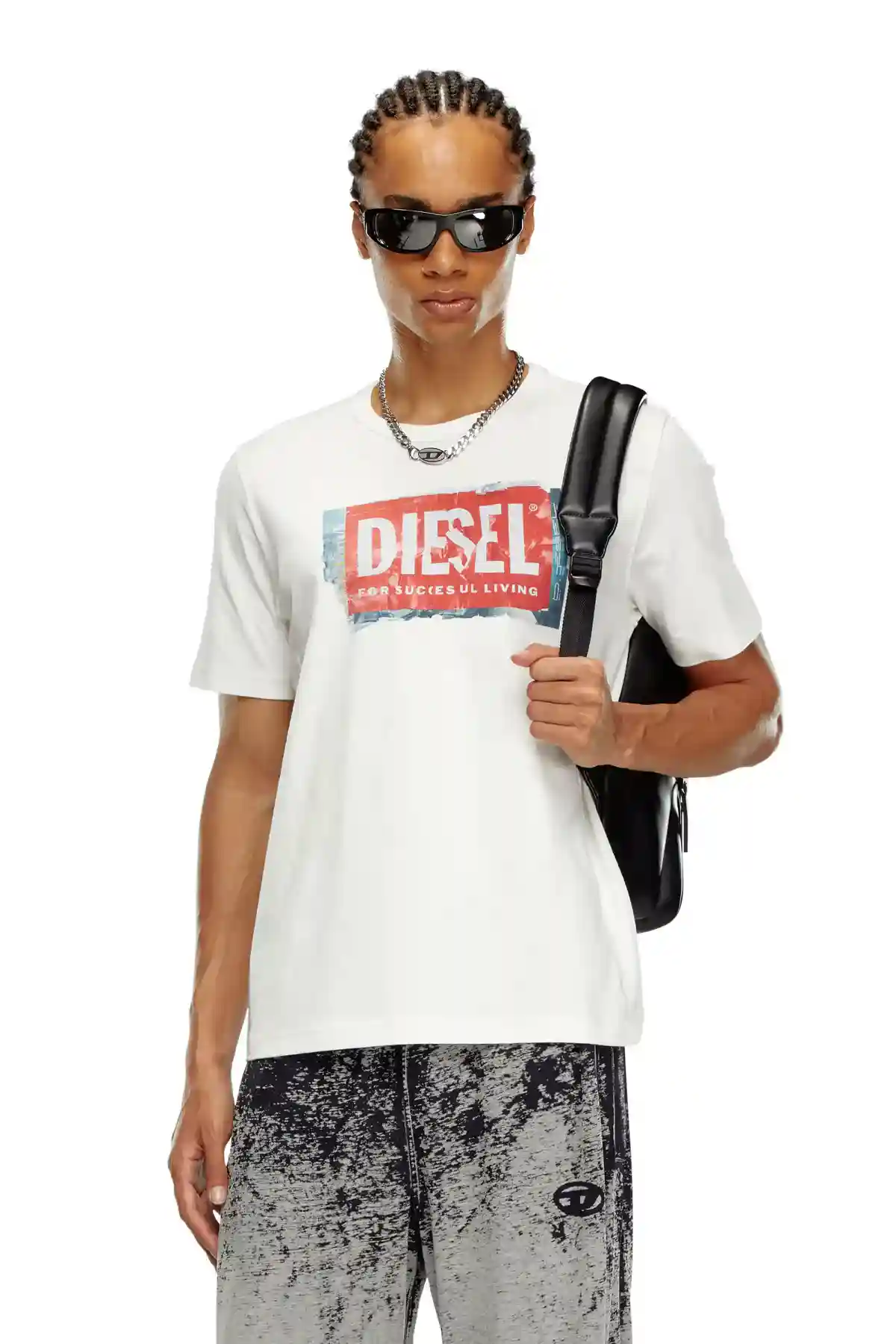 Off-White T-shirt with crumpled-effect logo