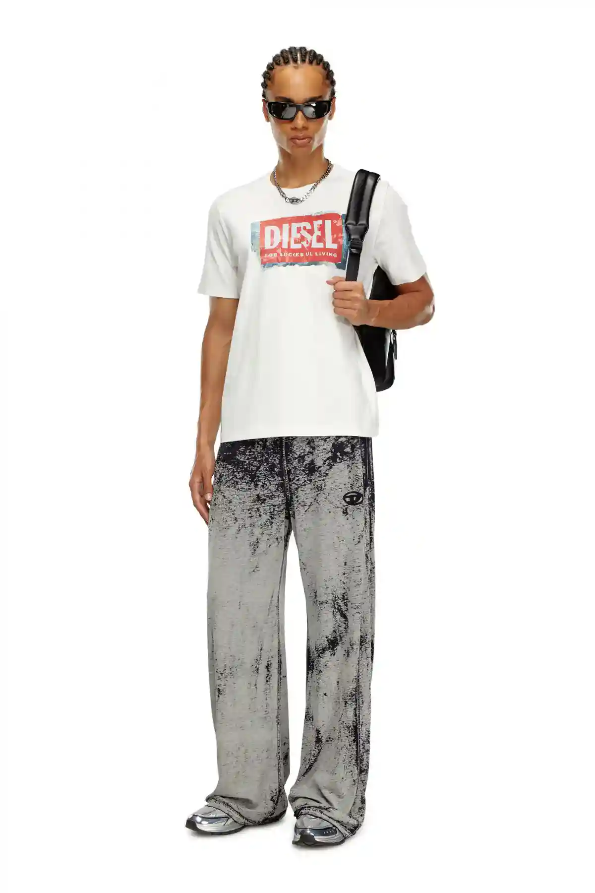 Off-White T-shirt with crumpled-effect logo
