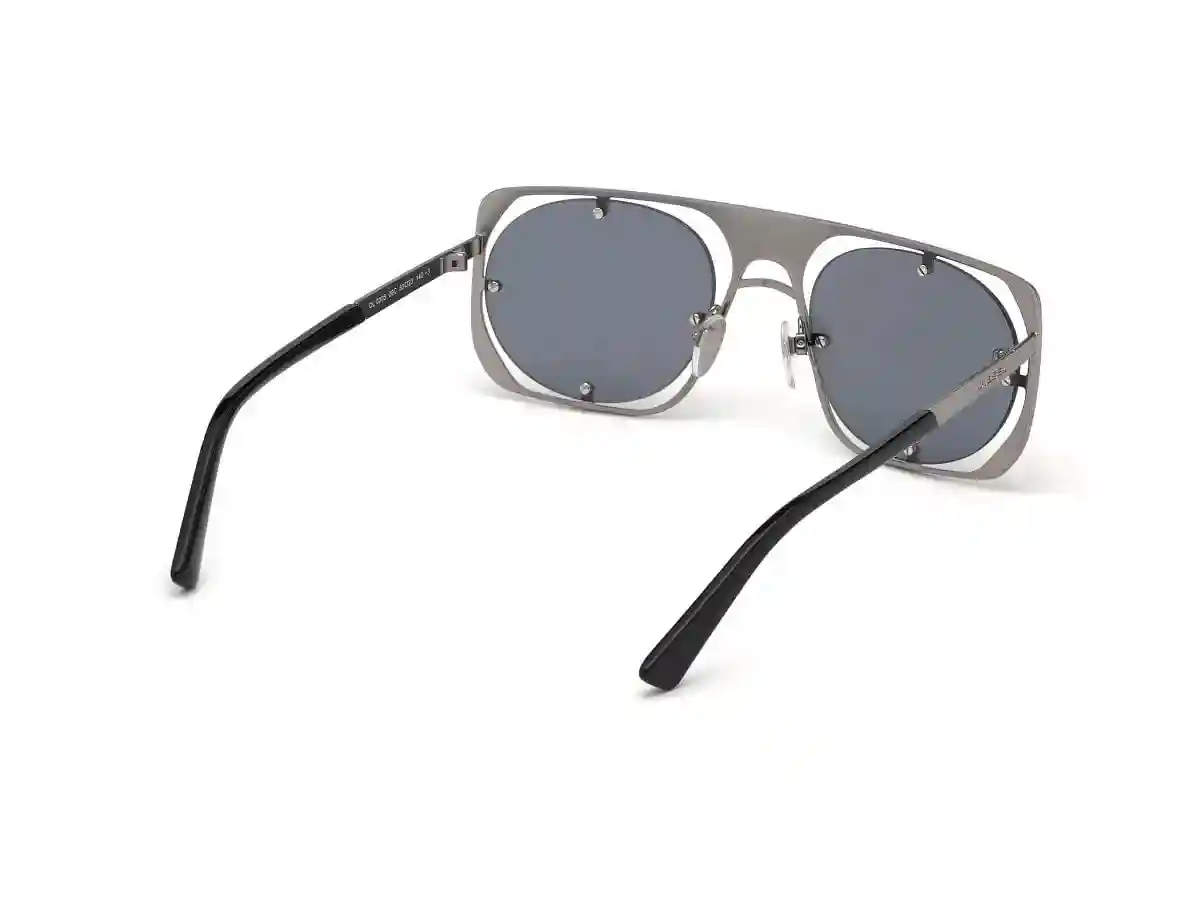 Grey Metal Geometric Men Grey Sunglasses