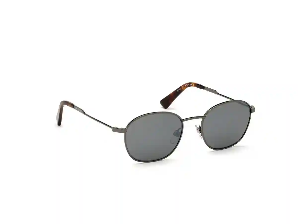 Grey Metal Round Men Grey Sunglasses