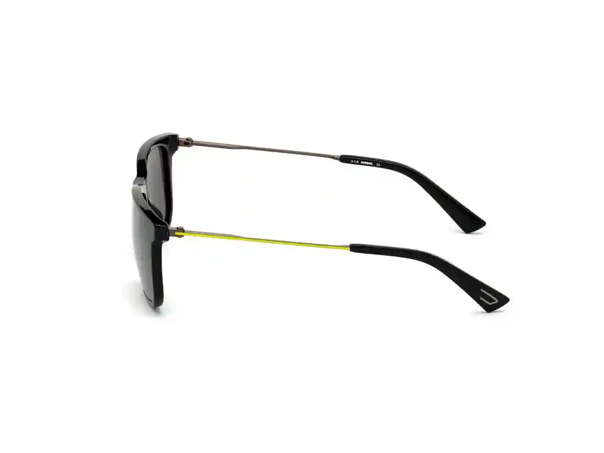 Black Acetate Geometric Men Black Sunglasses