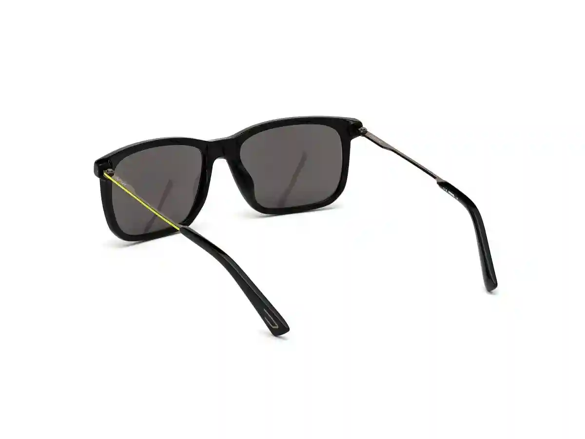 Black Acetate Geometric Men Black Sunglasses