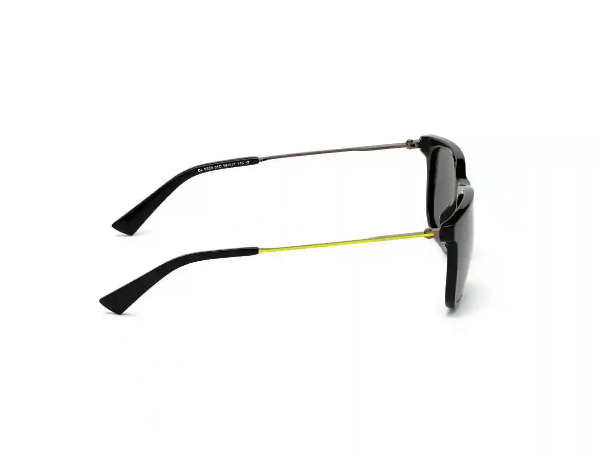 Black Acetate Geometric Men Black Sunglasses