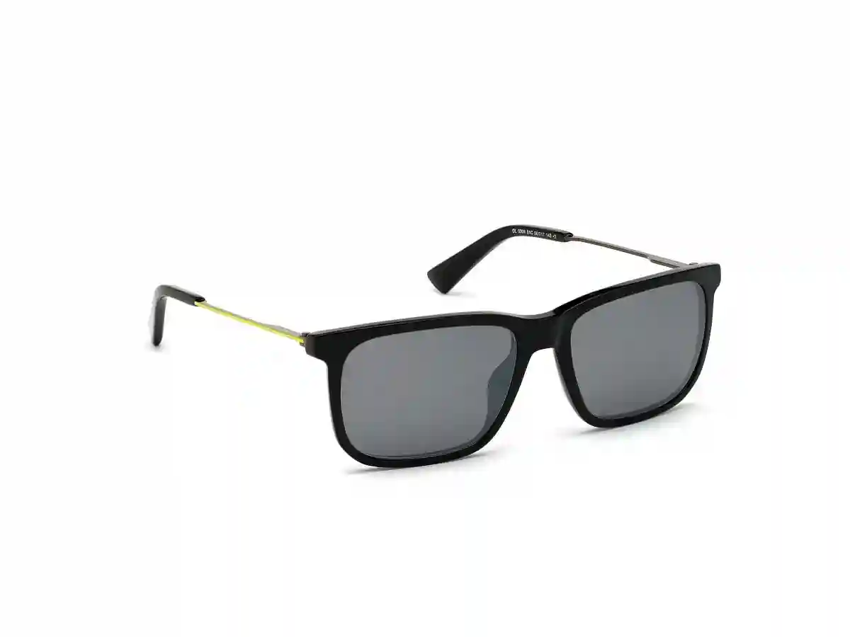 Black Acetate Geometric Men Black Sunglasses